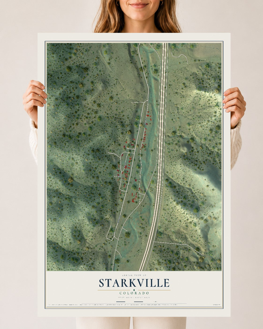 Map of Starkville, Colorado, 24 x 36 inch unframed archival matte print