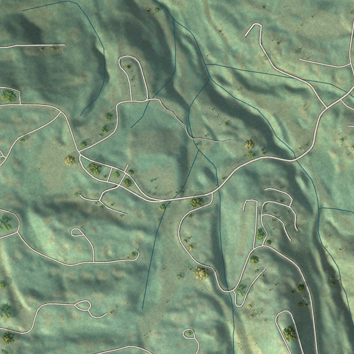 Second close-up of the map of Telluride, Colorado print showing more streets and buildings