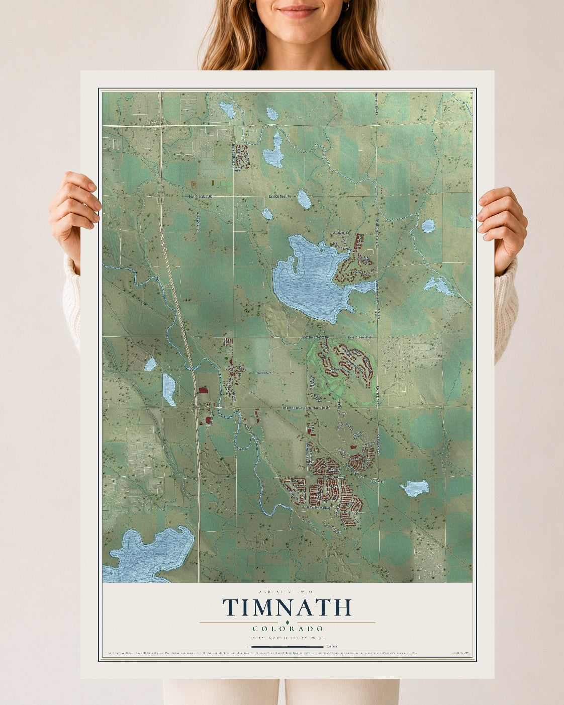 Map of Timnath, Colorado, 24 x 36 inch unframed archival matte print