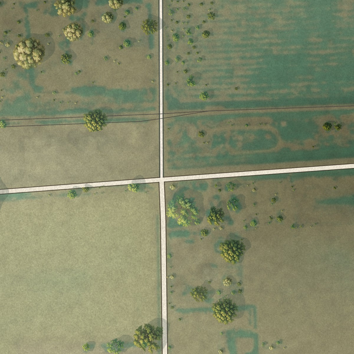 Second close-up of the map of Vilas, Colorado print showing more streets and buildings