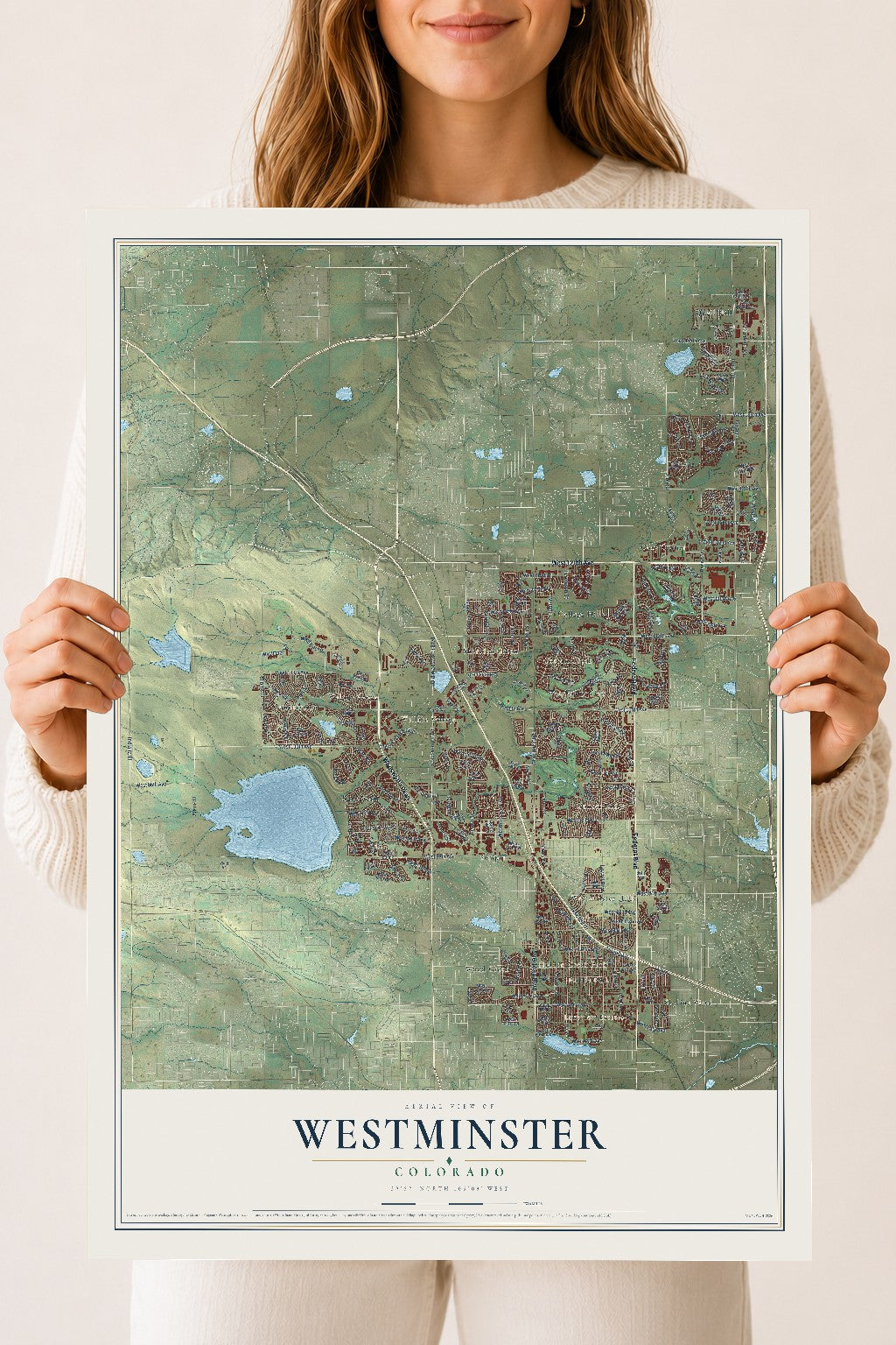 Map of Westminster, Colorado, 18 x 24 inch unframed archival matte print