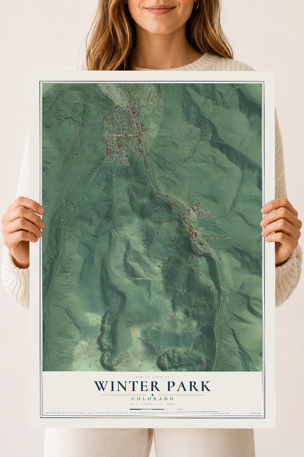 Map of Winter Park, Colorado, 18 x 24 inch unframed archival matte print