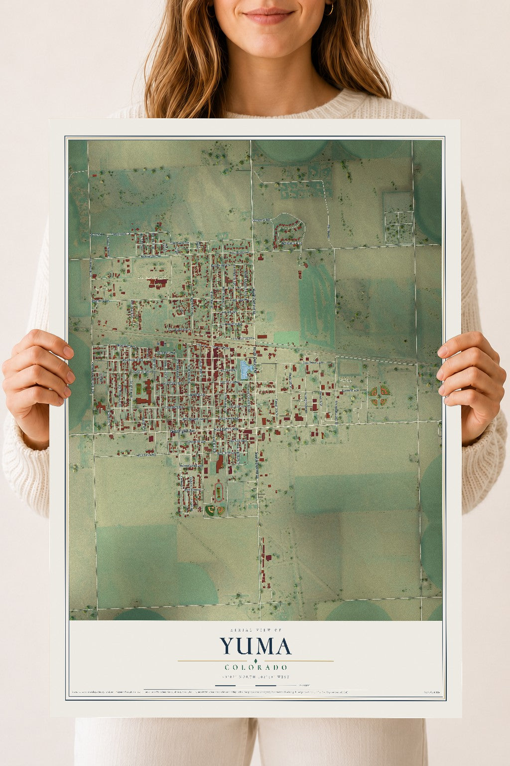 Map of Yuma, Colorado, 18 x 24 inch unframed archival matte print