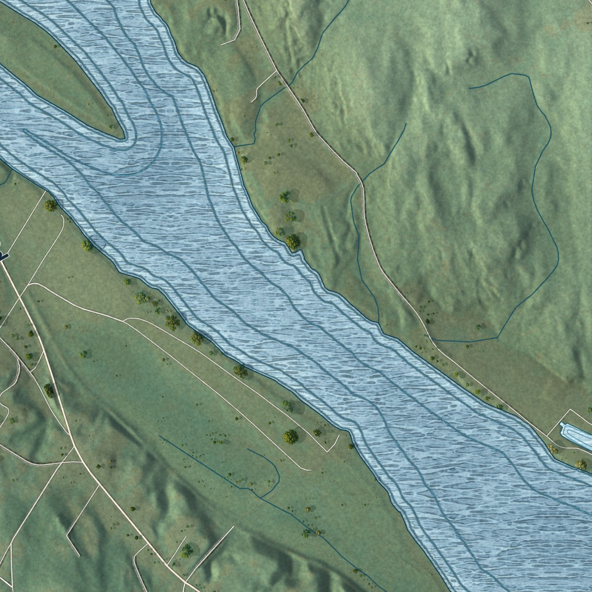 Close-up of the map of Higganum, Connecticut print showing street and building detail