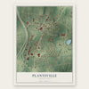 Plantsville, Connecticut map print, the full design