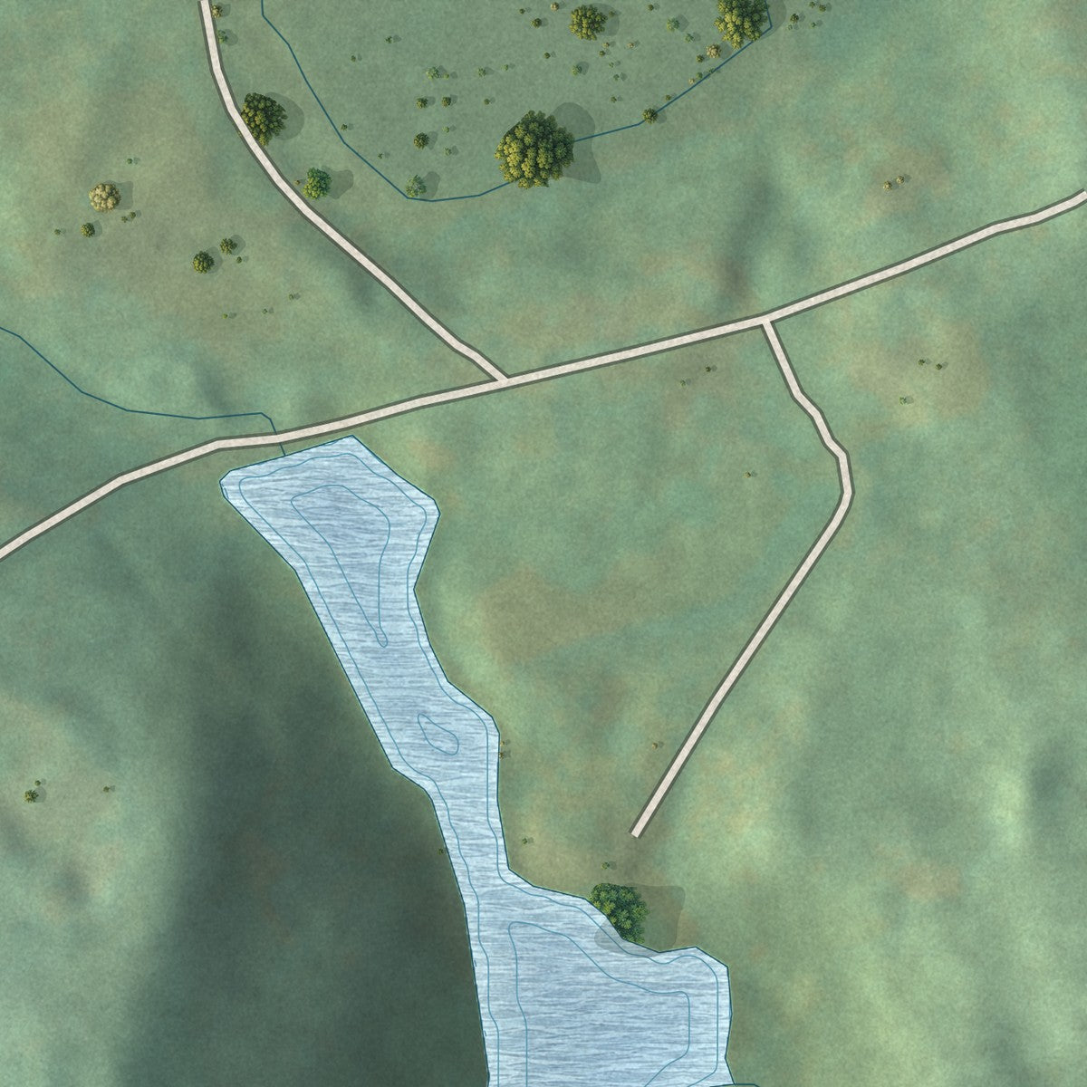 Close-up of the map of Topstone, Connecticut print showing street and building detail