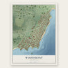 Woodmont, Connecticut map print, the full design