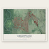 Brightwood, District of Columbia map print, the full design