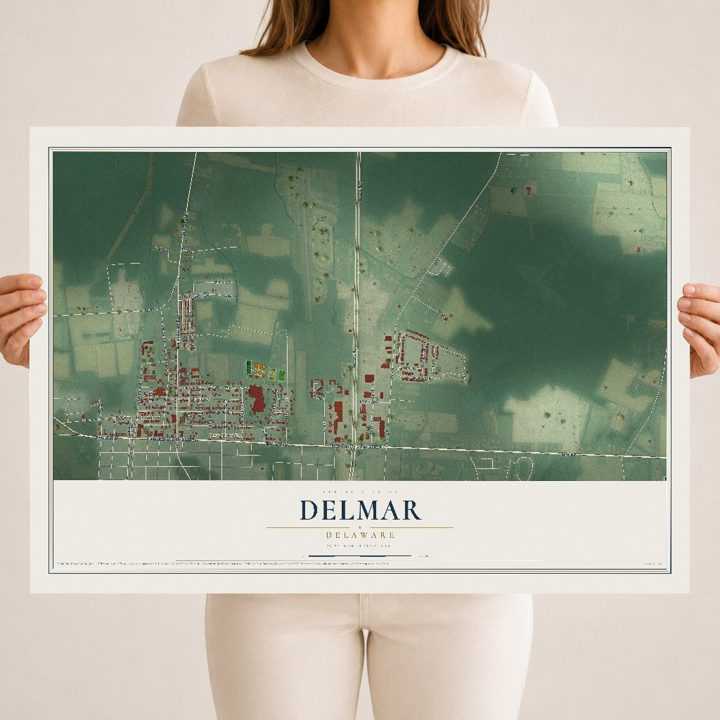 Map of Delmar, Delaware, 18 x 24 inch unframed archival matte print