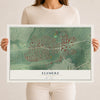Map of Elsmere, Delaware, 12 x 18 inch unframed archival matte print