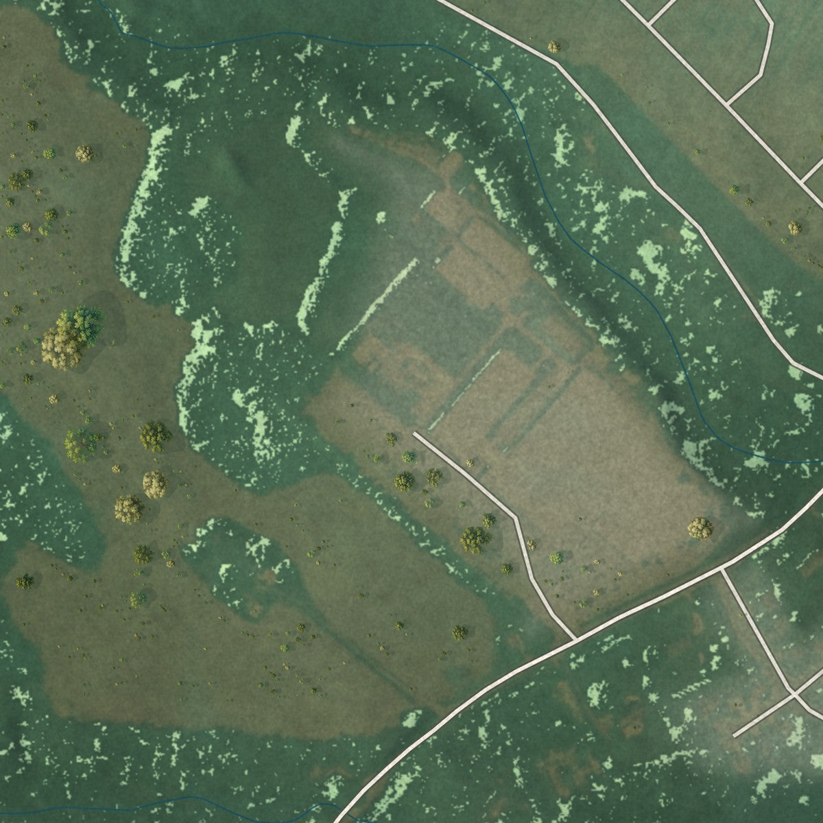 Second close-up of the map of Frederica, Delaware print showing more streets and buildings