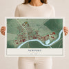 Map of Newport, Delaware, 12 x 18 inch unframed archival matte print
