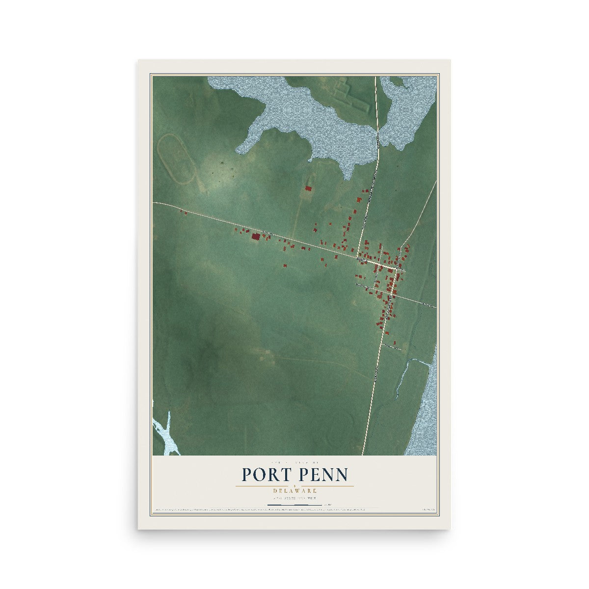 Map of Port Penn, Delaware, 12 x 18 inch unframed archival matte print