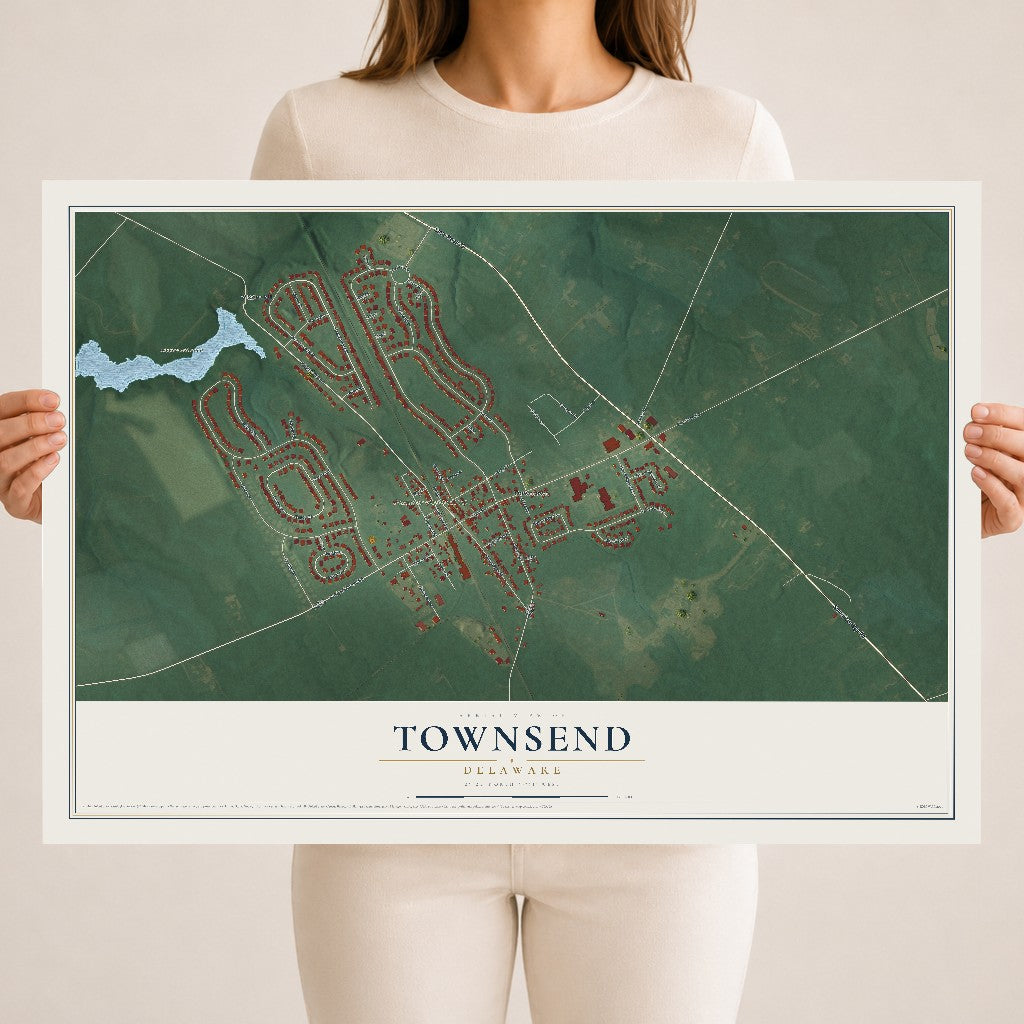 Map of Townsend, Delaware, 18 x 24 inch unframed archival matte print