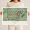 Atlantis, Florida map print, 12" x 18" Archival Matte Print mockup