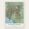 Bayshore Gardens, Florida map print, the full design