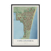 Map of Cape Canaveral, Florida, 12 x 18 inch print in a black wood frame