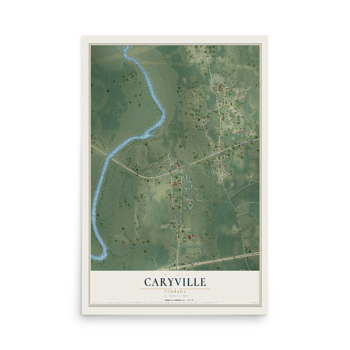Caryville, Florida map print, 12" x 18" Archival Matte Print mockup