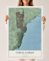 Map of Coral Gables, Florida, 24 x 36 inch unframed archival matte print