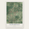 Crawfordville, Florida map print, the full design