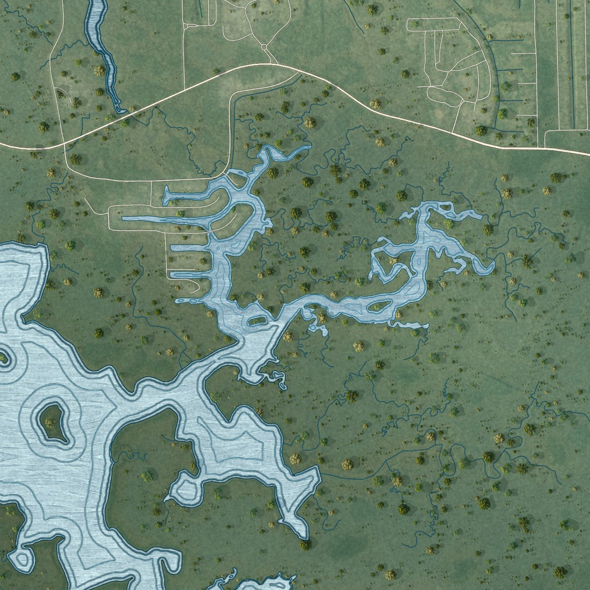 Close-up 2 of the Crystal River, Florida map artwork