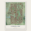 Cypress Lake, Florida map print, the full design