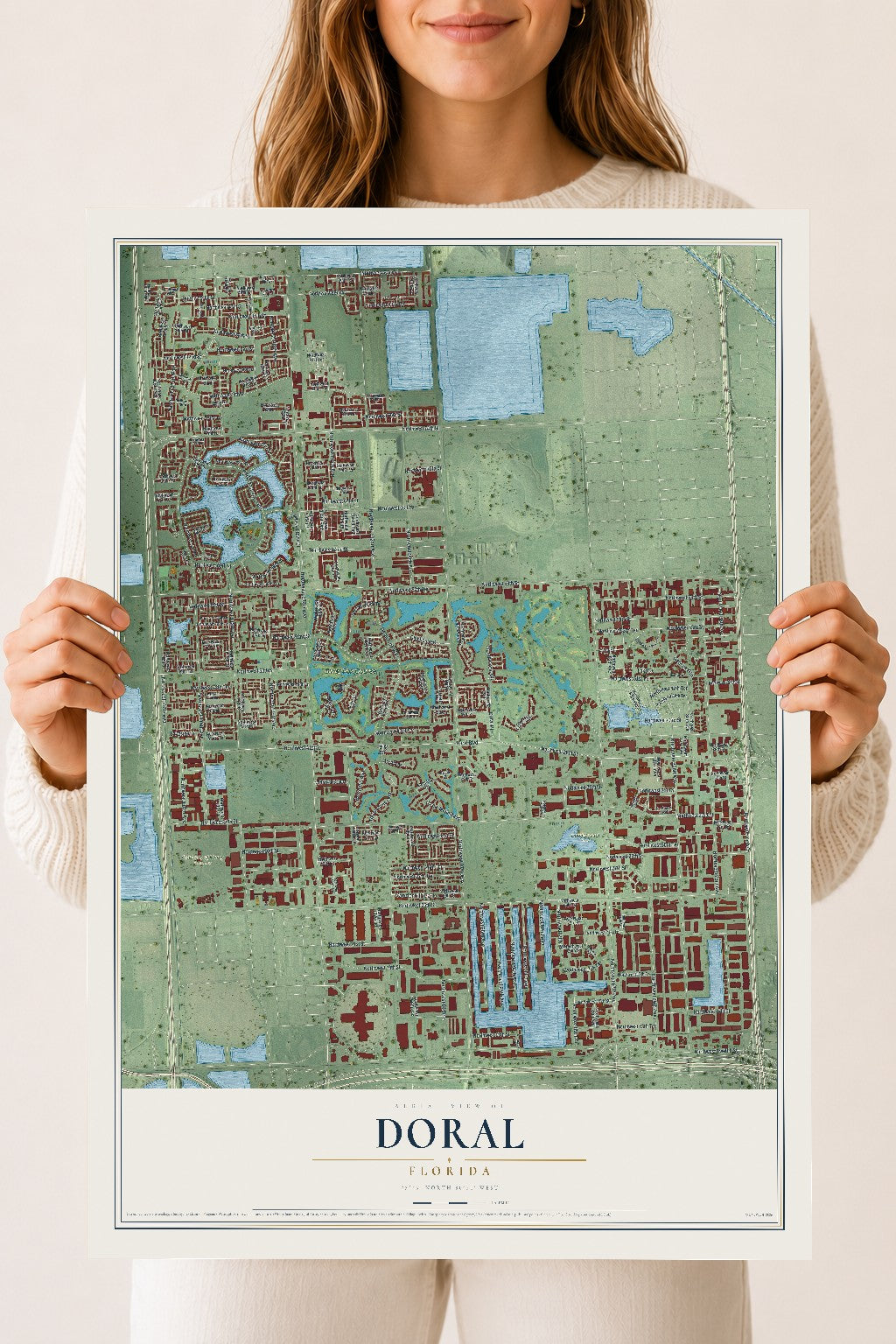 Doral, Florida map print, 18" x 24" Archival Matte Print mockup