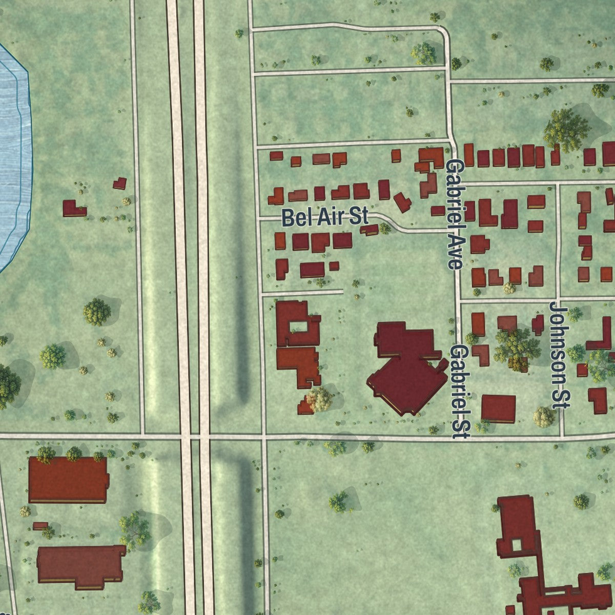 Close-up 2 of the Eatonville, Florida map artwork