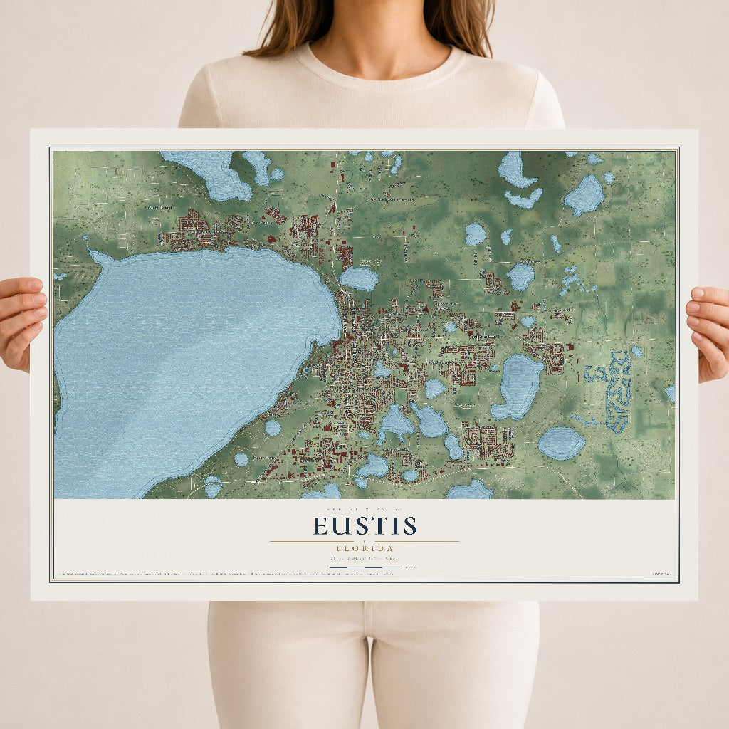 Eustis, Florida map print, 18" x 24" Archival Matte Print mockup