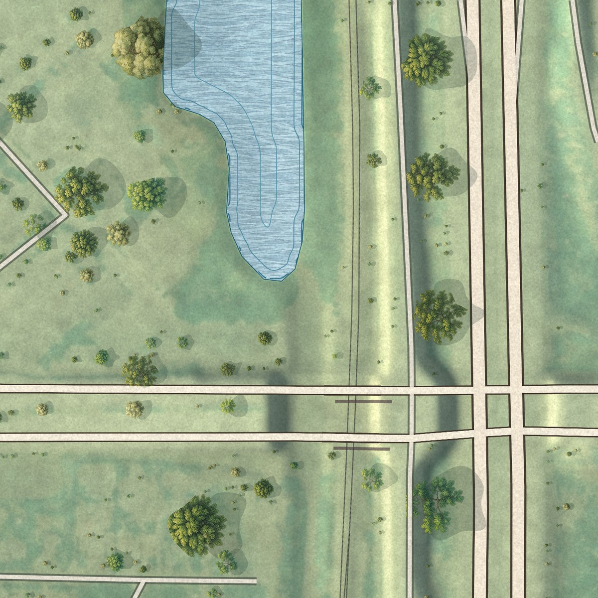 Close-up 1 of the Glen Ridge, Florida map artwork