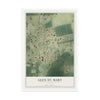 Map of Glen St. Mary, Florida, 12 x 18 inch print in a white wood frame