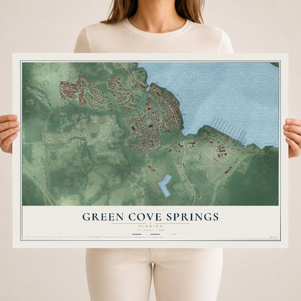 Green Cove Springs, Florida map print, 18" x 24" Archival Matte Print mockup