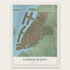 Harbor Bluffs, Florida map print, the full design