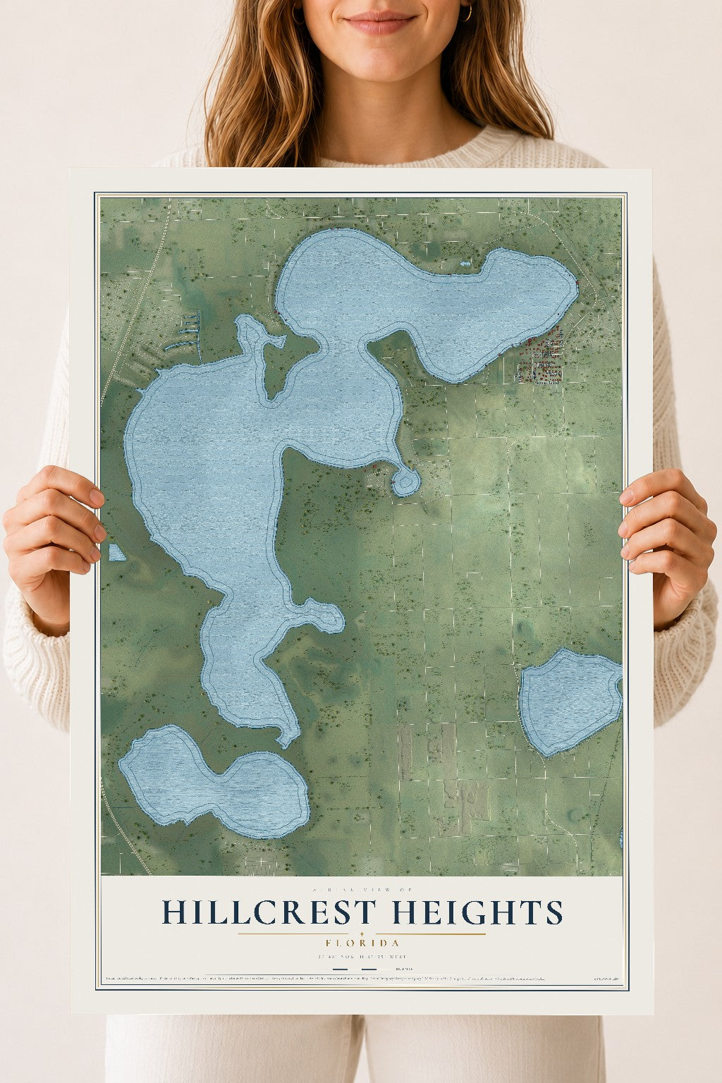 Hillcrest Heights, Florida map print, 18" x 24" Archival Matte Print mockup