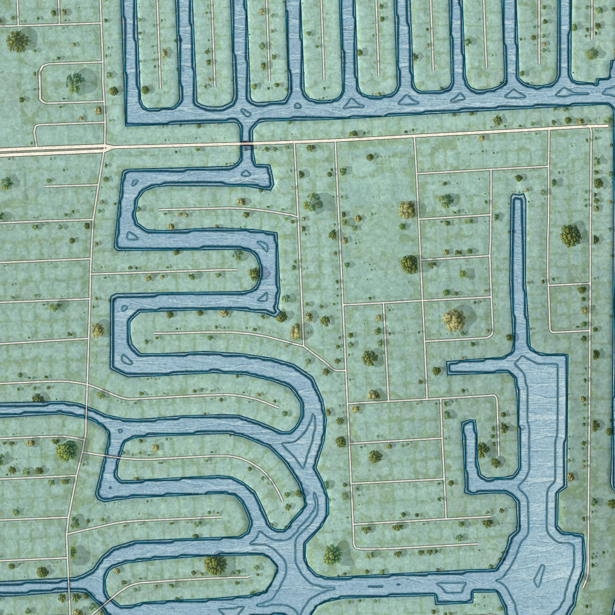 Close-up 1 of the Hillsboro Beach, Florida map artwork