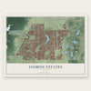 Jasmine Estates, Florida map print, the full design