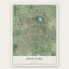 June Park, Florida map print, the full design