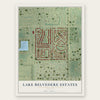 Lake Belvedere Estates, Florida map print, the full design