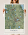 Map of Lake Wales, Florida, 24 x 36 inch unframed archival matte print