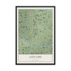 Map of Lazy Lake, Florida, 12 x 18 inch print in a black wood frame
