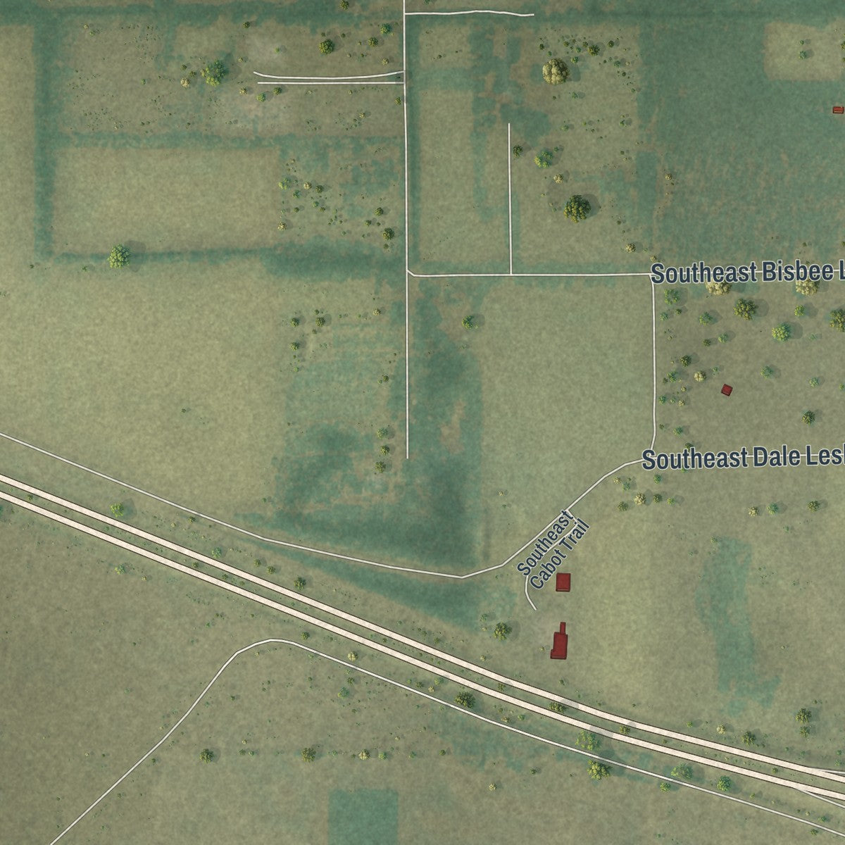Close-up 2 of the Lee, Florida map artwork