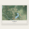 Lisbon, Florida map print, the full design