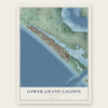 Lower Grand Lagoon, Florida map print, the full design