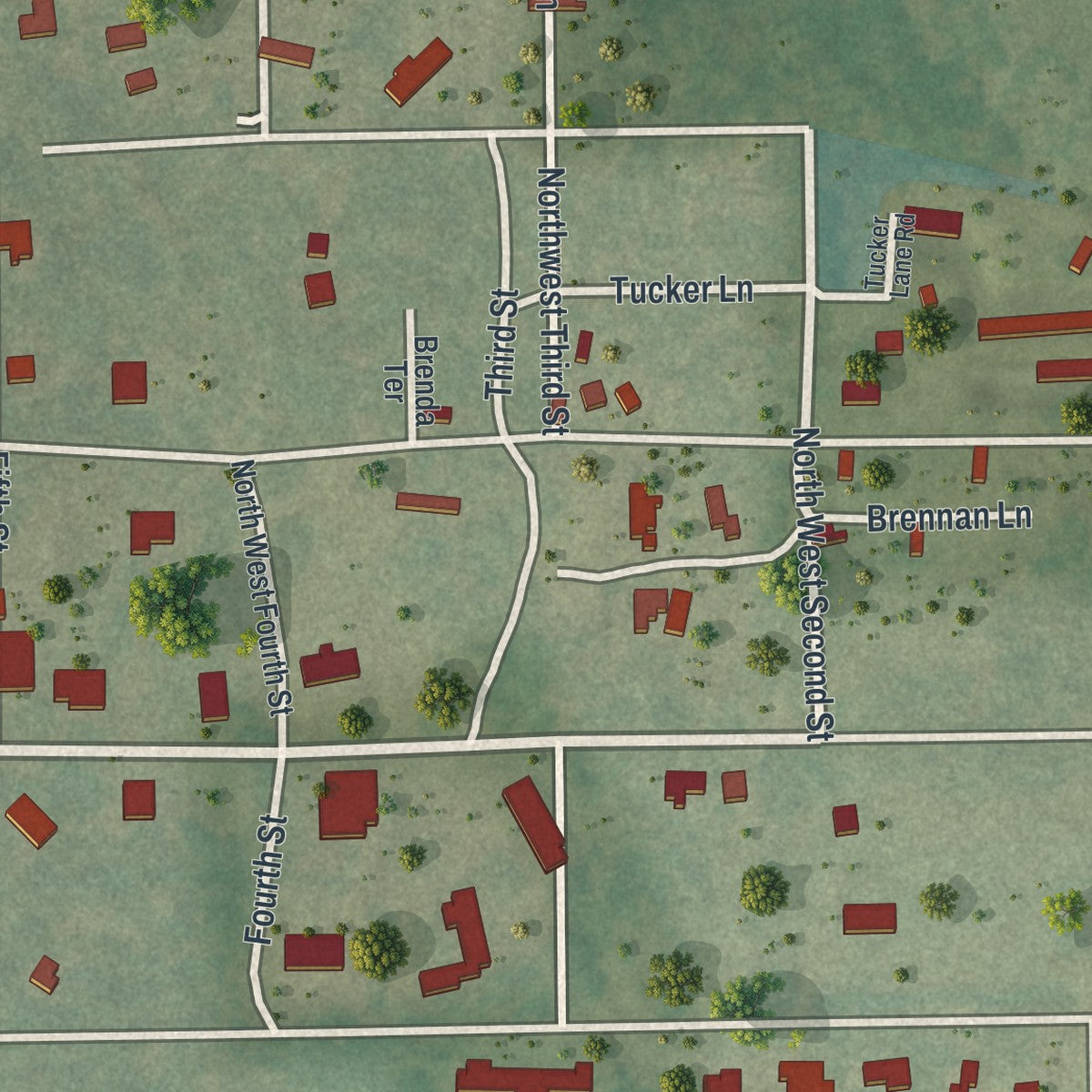Close-up 2 of the McIntosh, Florida map artwork