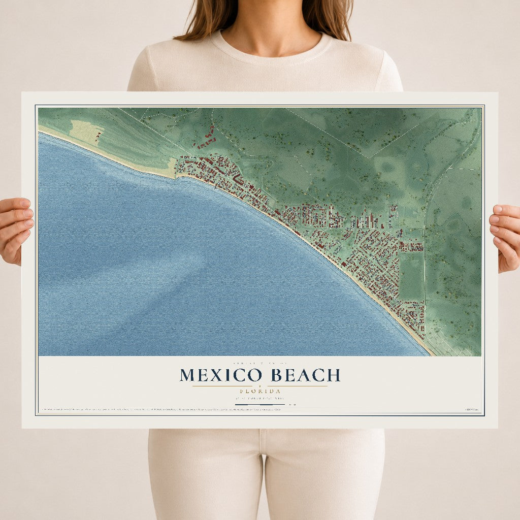 Mexico Beach, Florida map print, 18" x 24" Archival Matte Print mockup