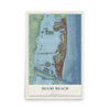 Map of Miami Beach, Florida, 12 x 18 inch unframed archival matte print