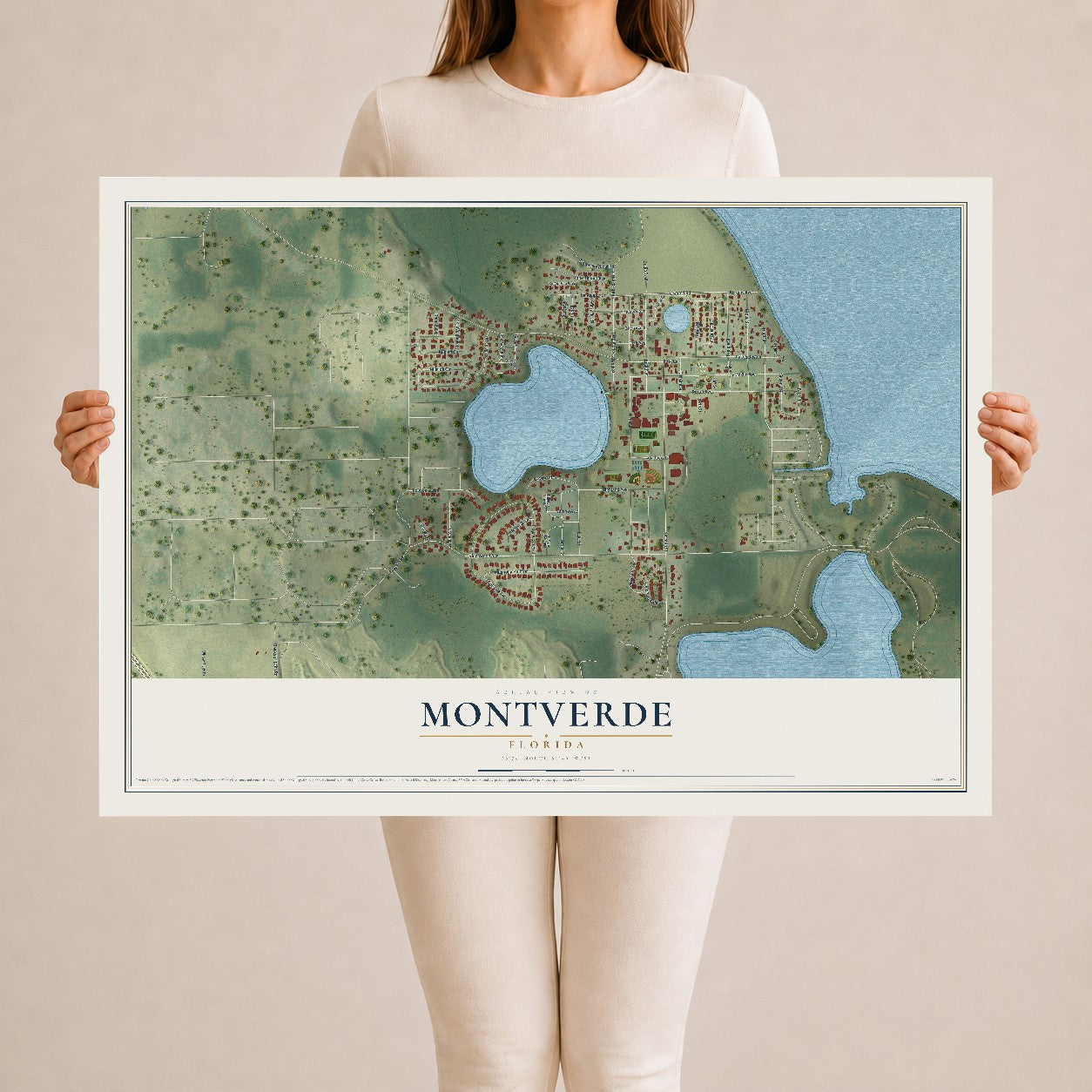 Montverde, Florida map print, 24" x 36" Archival Matte Print mockup
