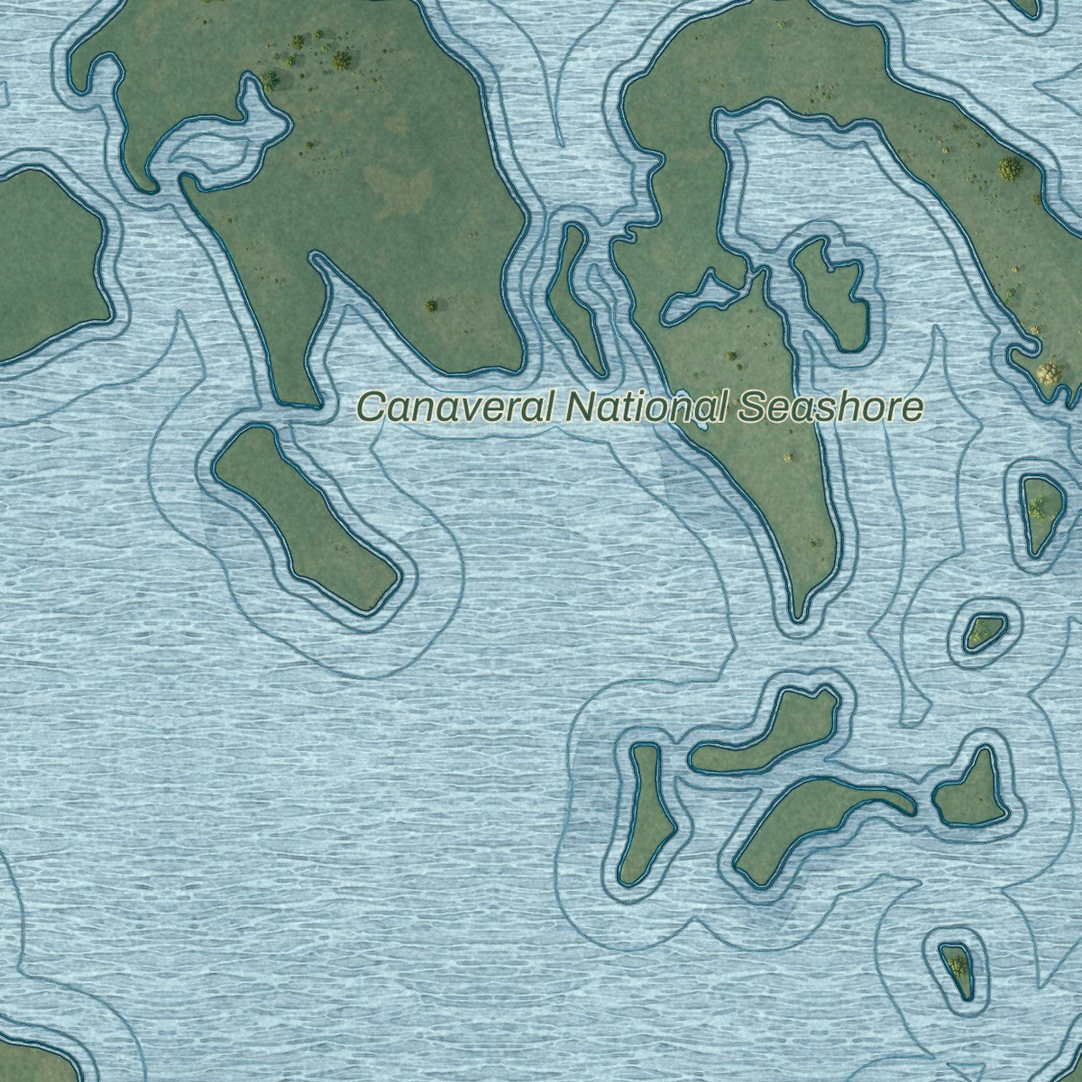 Close-up 2 of the Oak Hill, Florida map artwork