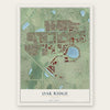 Oak Ridge, Florida map print, the full design