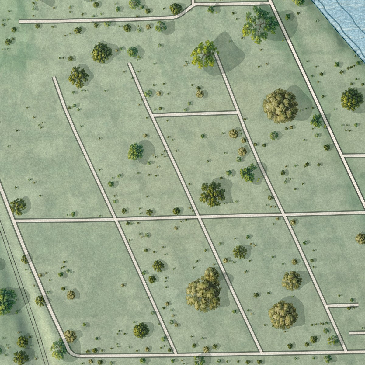 Close-up 2 of the Ocean Breeze, Florida map artwork